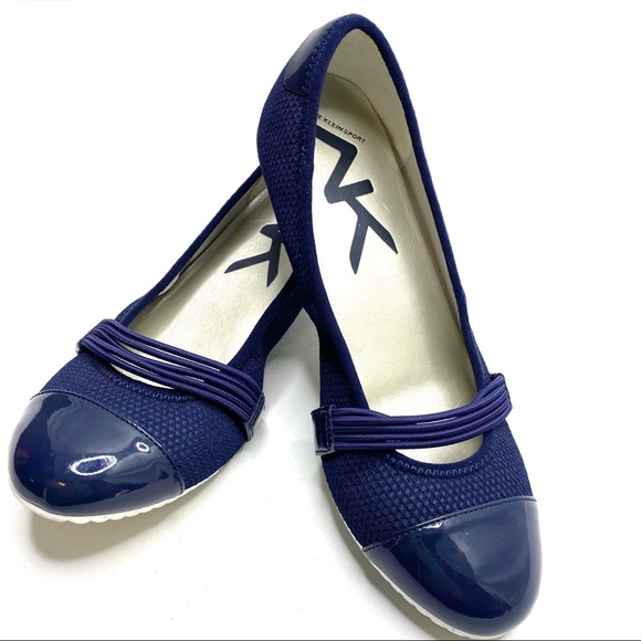 anne klein navy blue flats